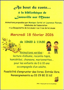 Au bout du conte le mercredi 18 février à Laneuville